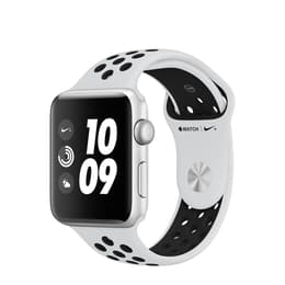 Apple Watch (Series 3) 2017 GPS 42 mm - Aluminium Zilver - Nike sport armband Wit