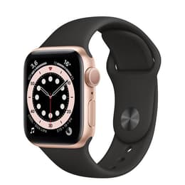 Apple Watch (Series 5) 2019 GPS 44 mm - Aluminium Goud - Sport armband Zwart