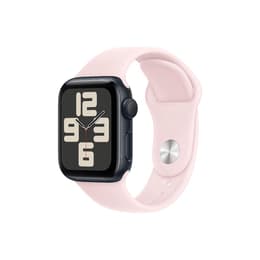 Apple Watch (Series SE) 2020 GPS 44 mm - Aluminium Grijs - Geweven sportbandje Roze