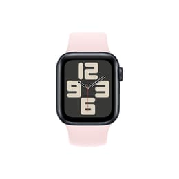 Apple Watch (Series SE) 2020 GPS 44 mm - Aluminium Grijs - Geweven sportbandje Roze