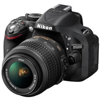 Reflex Nikon D5200 - Zwart + Lens  18-55mm f/3.5-5.6GVR