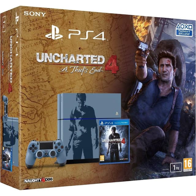 PlayStation 4 1000GB - Blauw/Grijs - Limited edition Uncharted 4: A Thief's End + Uncharted 4: A Thief's End