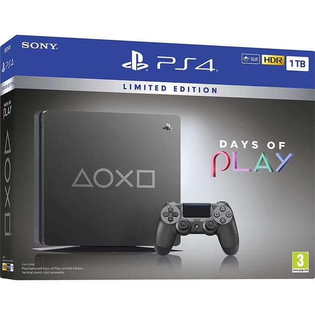 PlayStation 4 Slim 1000GB - Black steel - Limited edition Days of Play