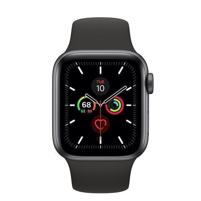 Apple Watch (Series 5) September 2019 40 mm - Aluminium Spacegrijs - Armband Sport armband Zwart