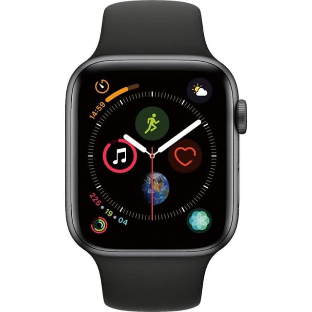 Apple Watch (Series 4) GPS + Cellular 44 mm - Aluminium Spacegrijs - Sport armband Zwart